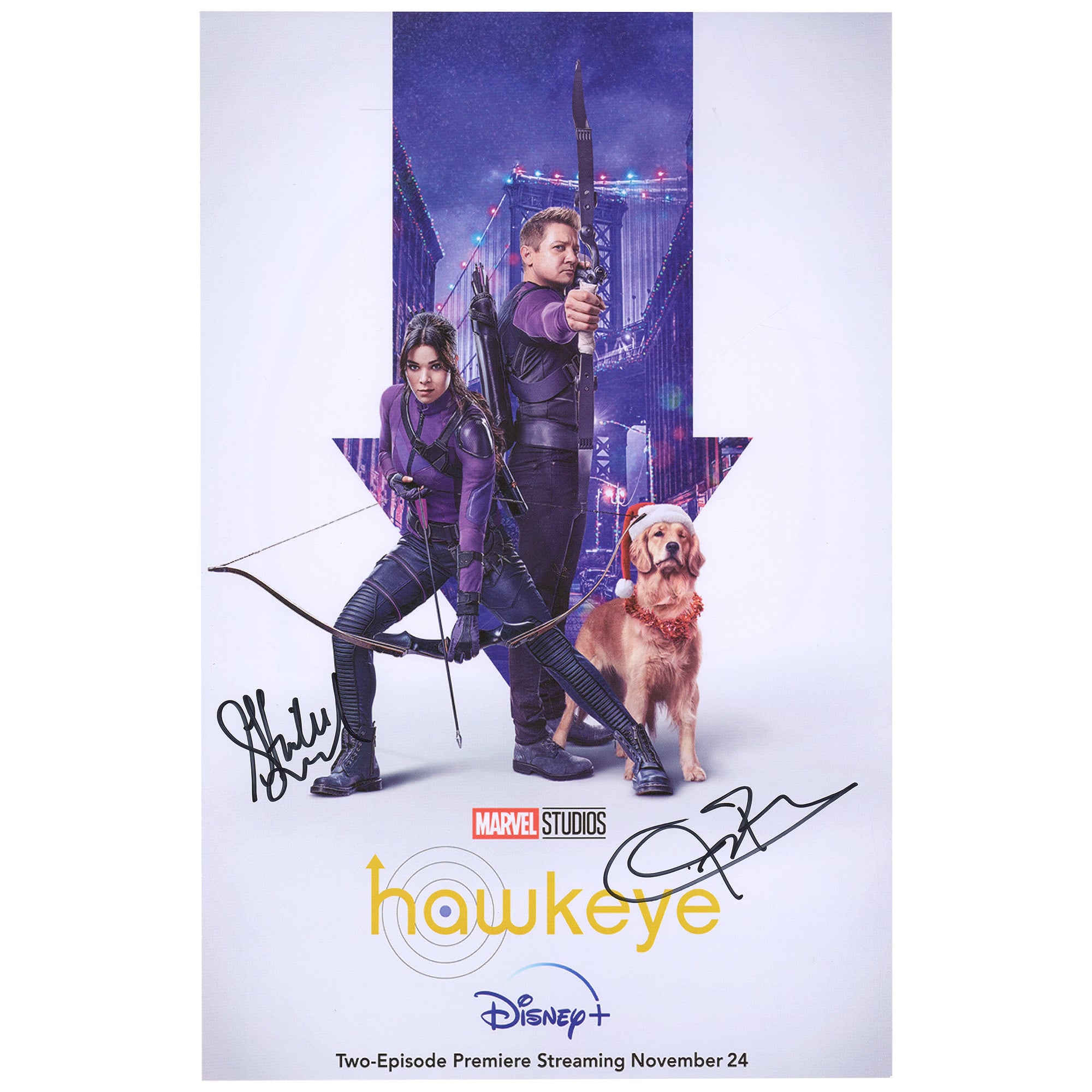 Jeremy Renner & Hailee Steinfeld Hawkeye Autographed 11" x 17" Poster