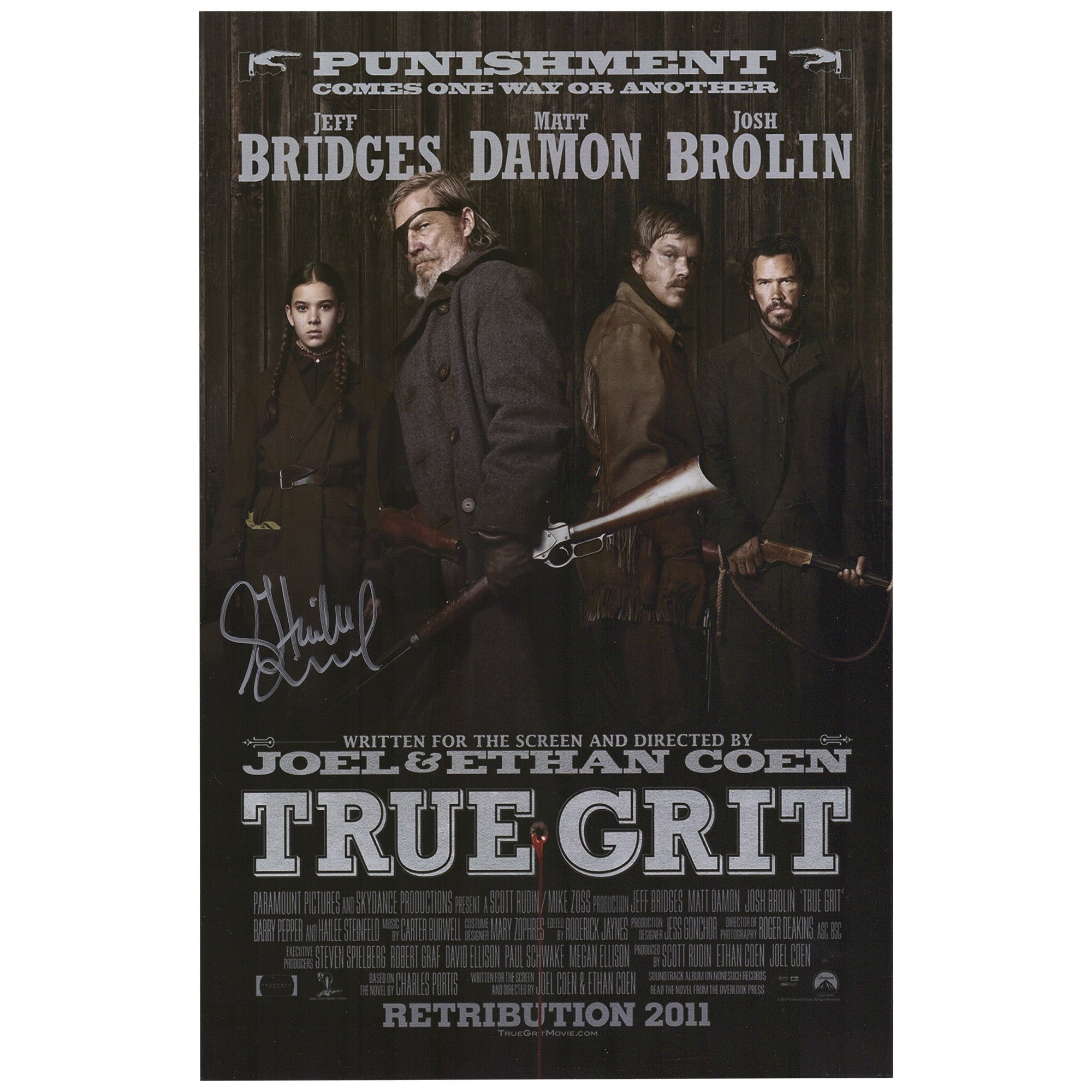 Hailee Steinfeld True Grit Autographed 11" x 17" Movie Poster