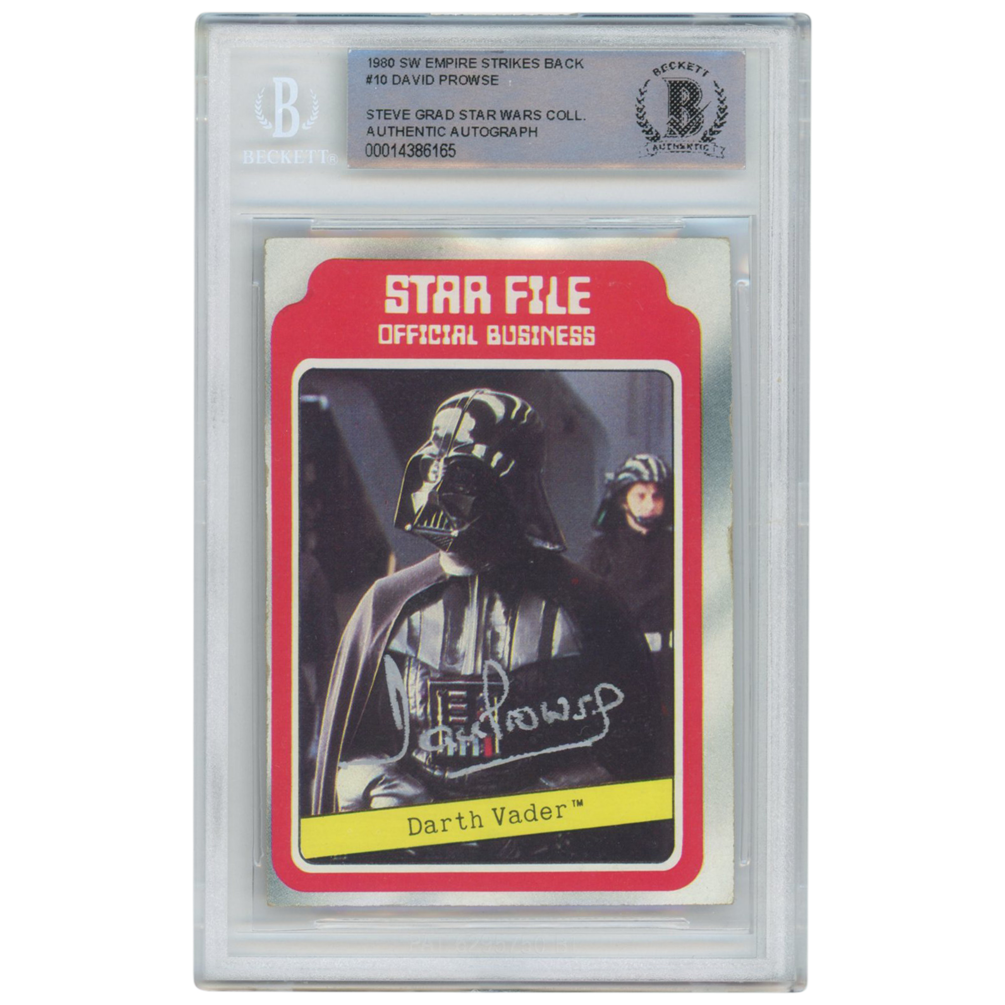 David Prowse The Empire Strikes Back Autographed 1980 Topps #10 BAS Authenticated Card - The Steve Grad Collection