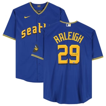 Cal Raleigh Seattle Mariners Autographed Nike City Connect Replica Jersey
