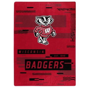 "The Northwest Group  Wisconsin Badgers 50"" x 60"" Digitize Raschel Throw Blanket"