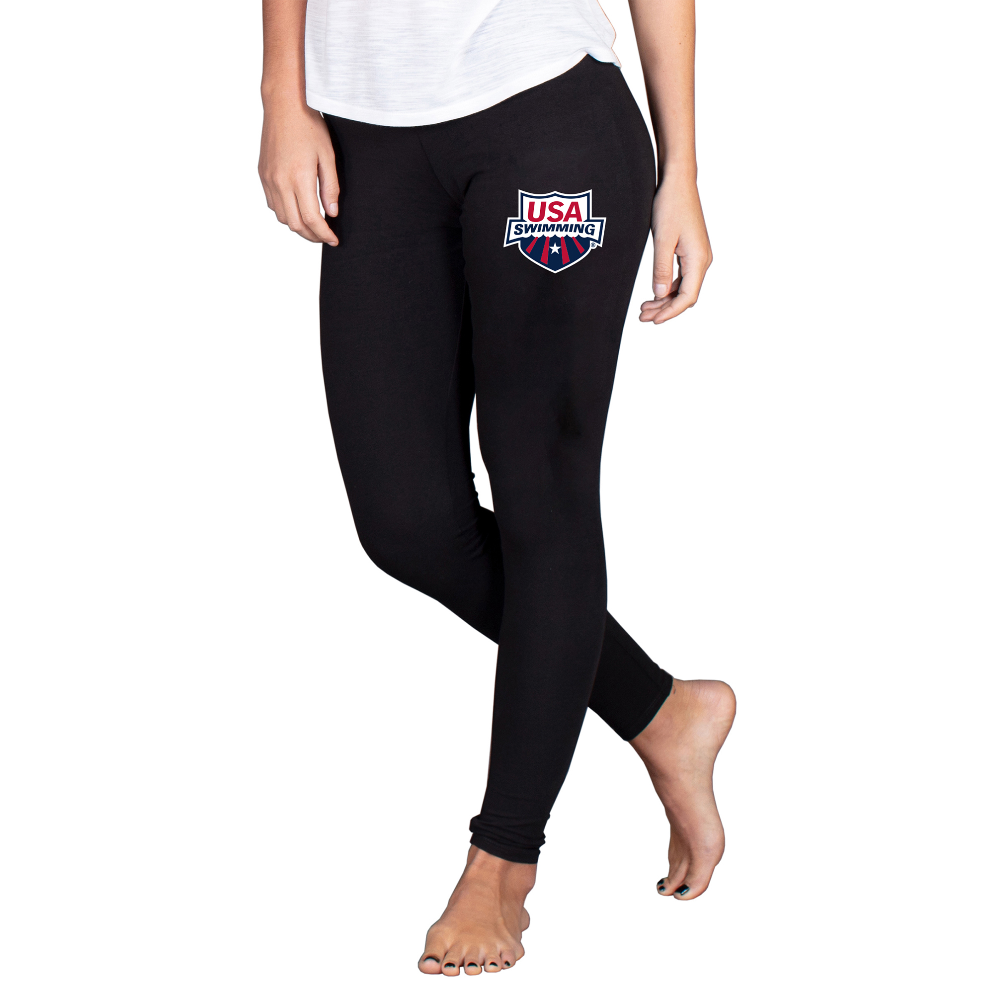 Women's Concepts Sport  Black USA Swimming Fraction Leggings