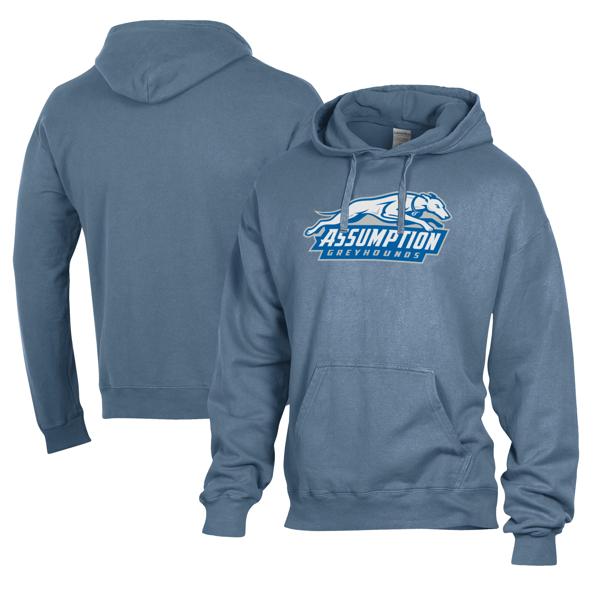 Men's Comfort Wash Assumption Greyhounds Lightweight Fleece Pullover Hoodie