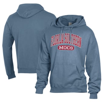 Men's Comfort Wash  Blue Florida Southern Mocs Lightweight Fleece Pullover Hoodie