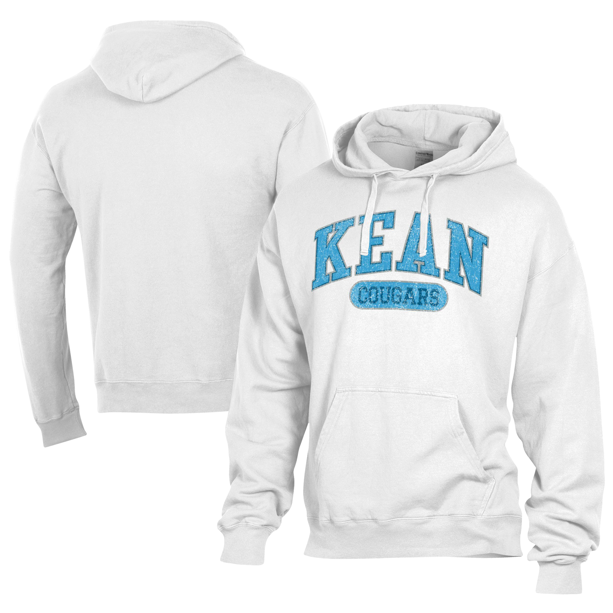 Men’s Comfort Wash White Kean University Cougars Lightweight Fleece Pullover Hoodie Men’s Comfort Wash White Kean University Cougars Lightweight Fleece Pullover Hoodie