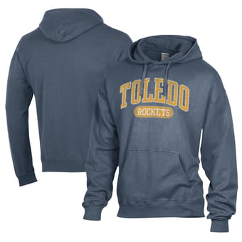 Men's Comfort Wash  Navy Toledo Rockets Lightweight Fleece Pullover Hoodie