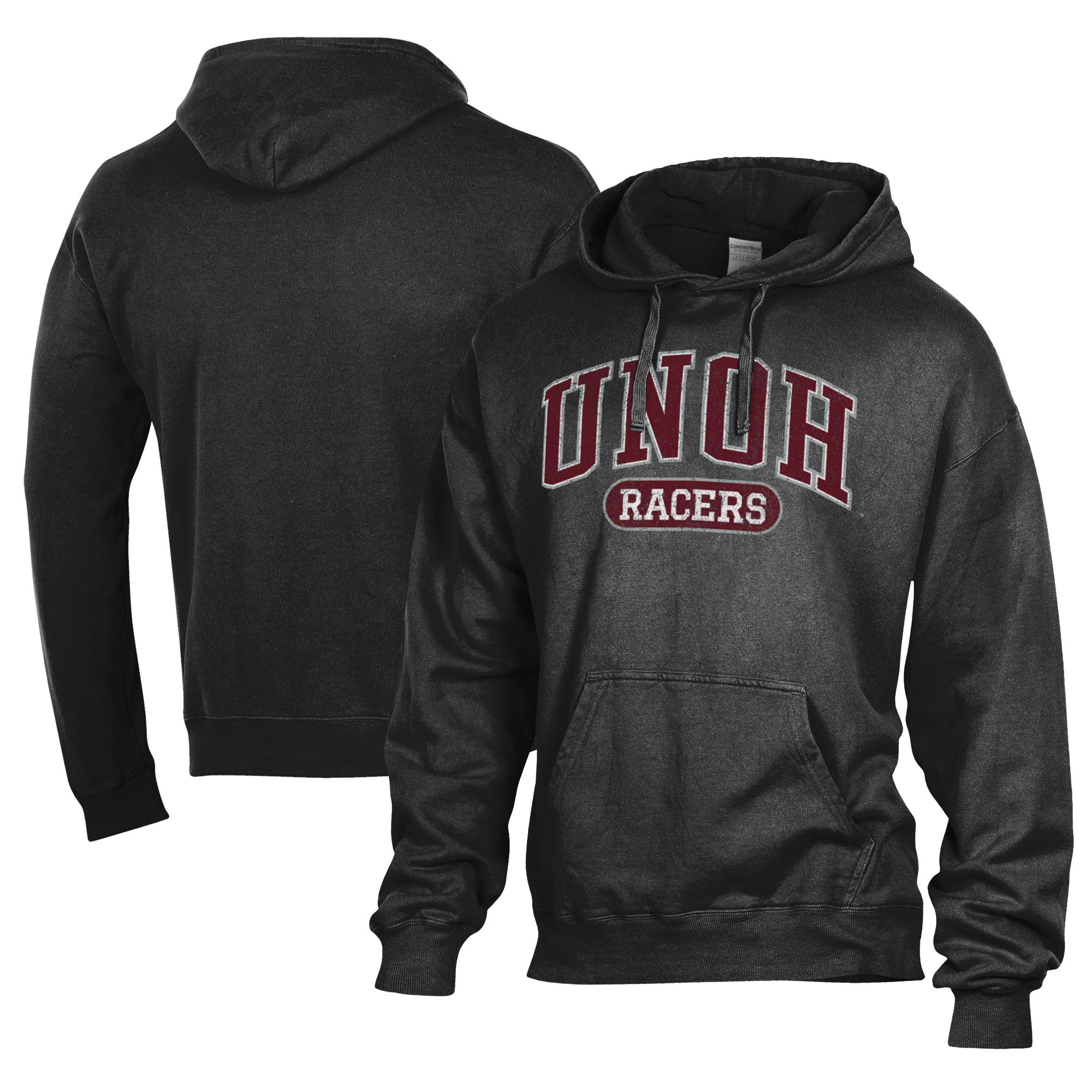 Men's Comfort Wash  Black Northwestern Ohio Racers Lightweight Fleece Pullover Hoodie