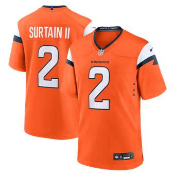 Men's Nike Patrick Surtain II Orange Denver Broncos Team Game Jersey