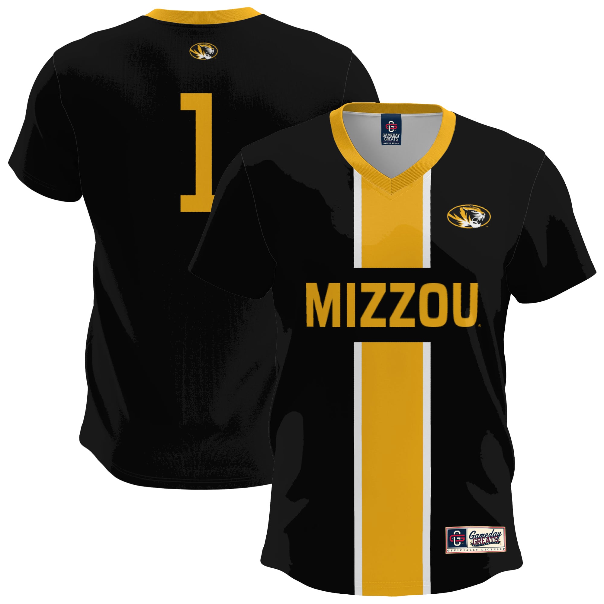 Youth GameDay Greats  Black Missouri Tigers Lightweight Soccer Fashion Jersey