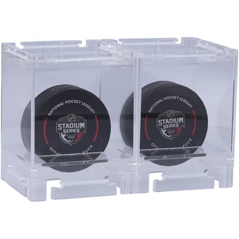 Acrylic Stackable & Collapsible Two Hockey Puck Display Cases