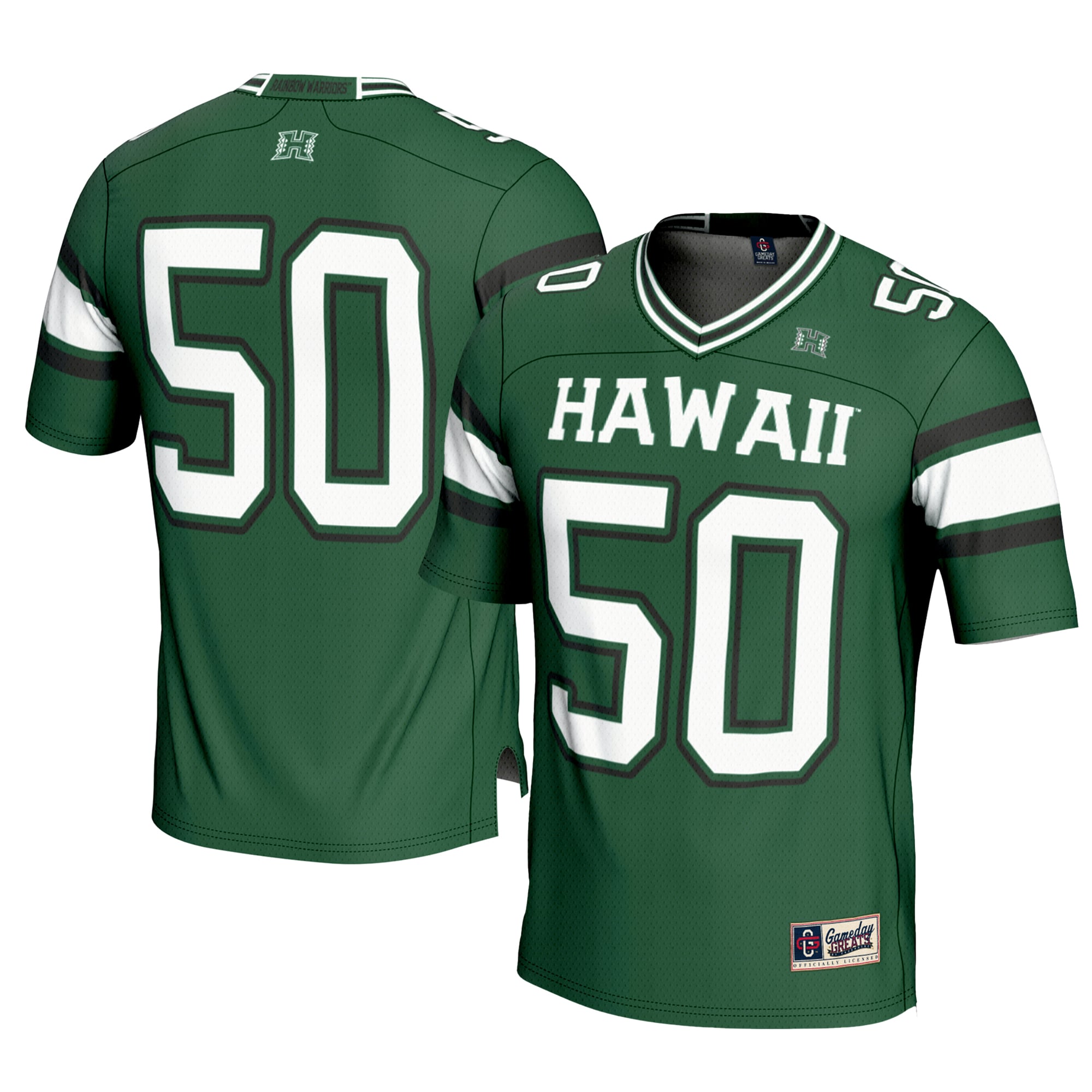 Men's GameDay Greats #1 Green Hawaii Rainbow Warriors Football Jersey