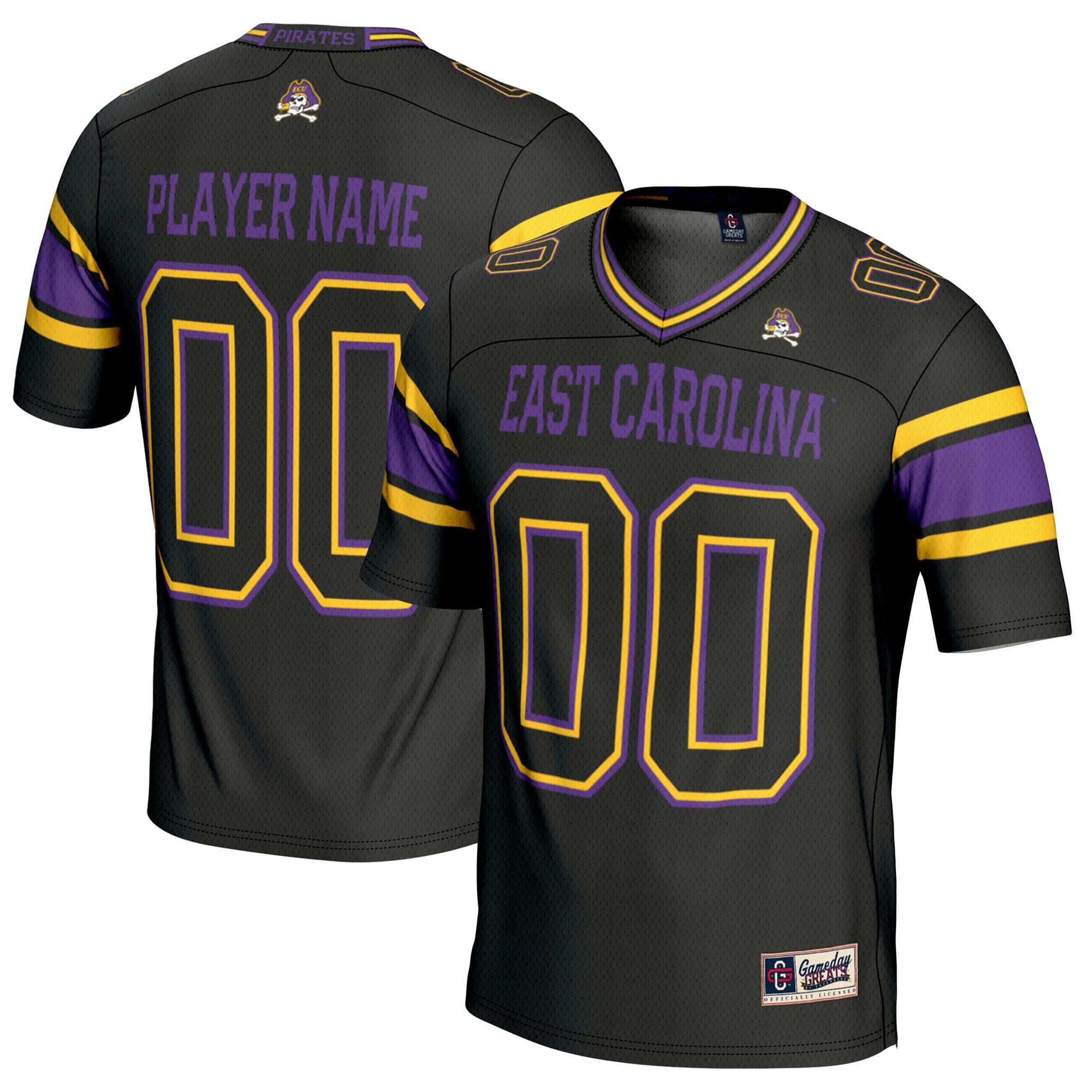Youth GameDay Greats  Black ECU Pirates NIL Pick-A-Player Football Jersey