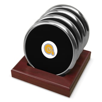 Silver Albany State Golden Rams Four-Piece Coaster Set