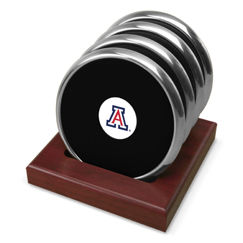 Silver Arizona Wildcats Four-Piece Coaster Set