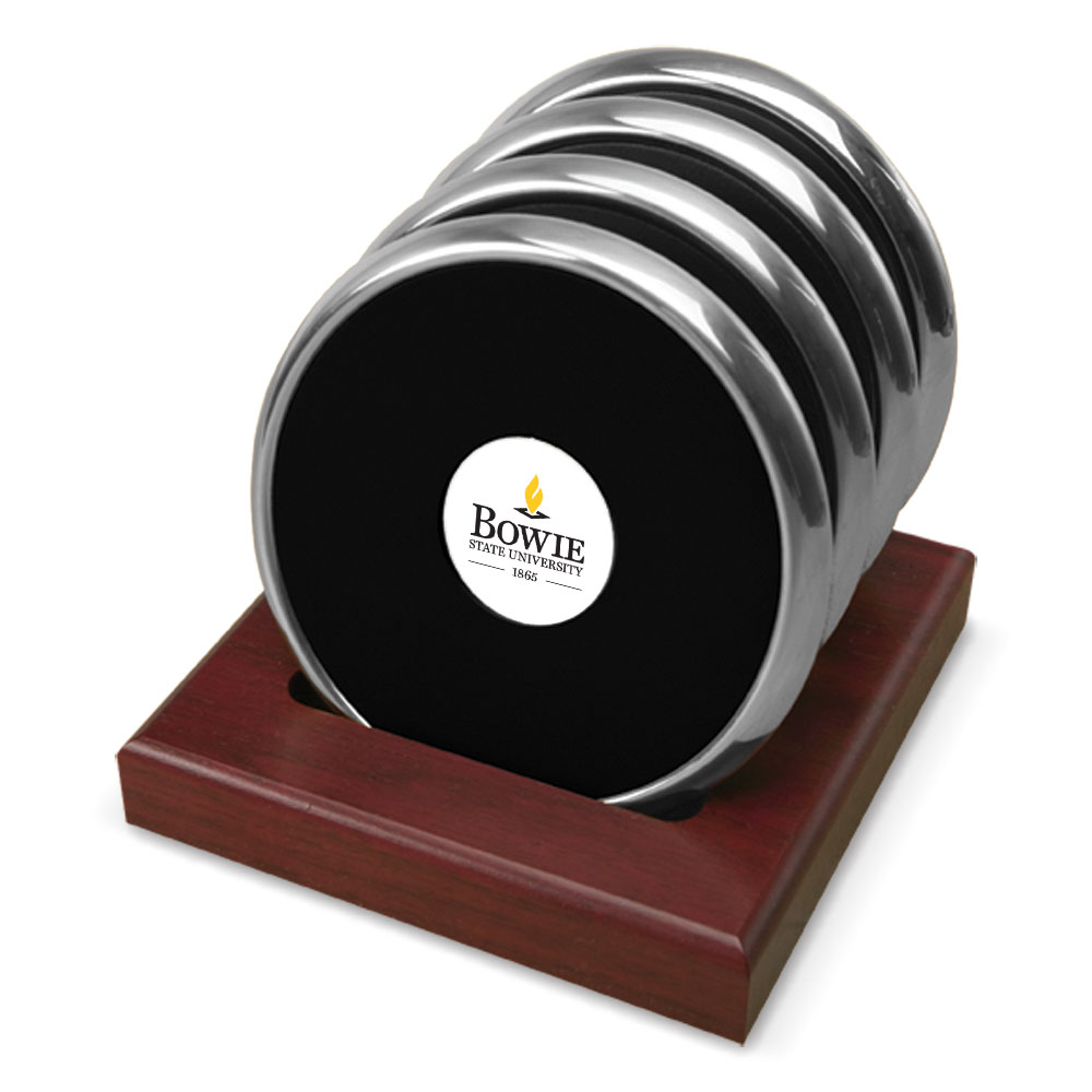 Silver Bowie State Bulldogs Four-Piece Coaster Set