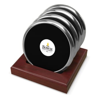 Silver Bowie State Bulldogs Four-Piece Coaster Set
