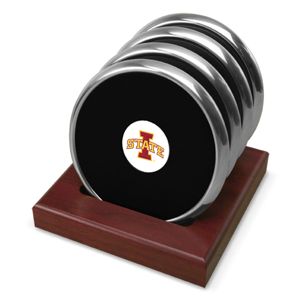 Silver Iowa State Cyclones Four-Piece Coaster Set