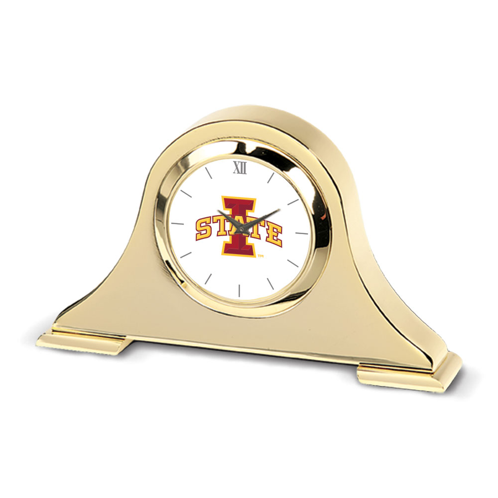 Gold Iowa State Cyclones Napoleon Desk Clock