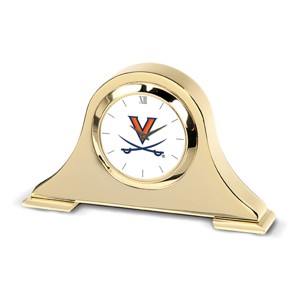 Gold Virginia Cavaliers Napoleon Desk Clock