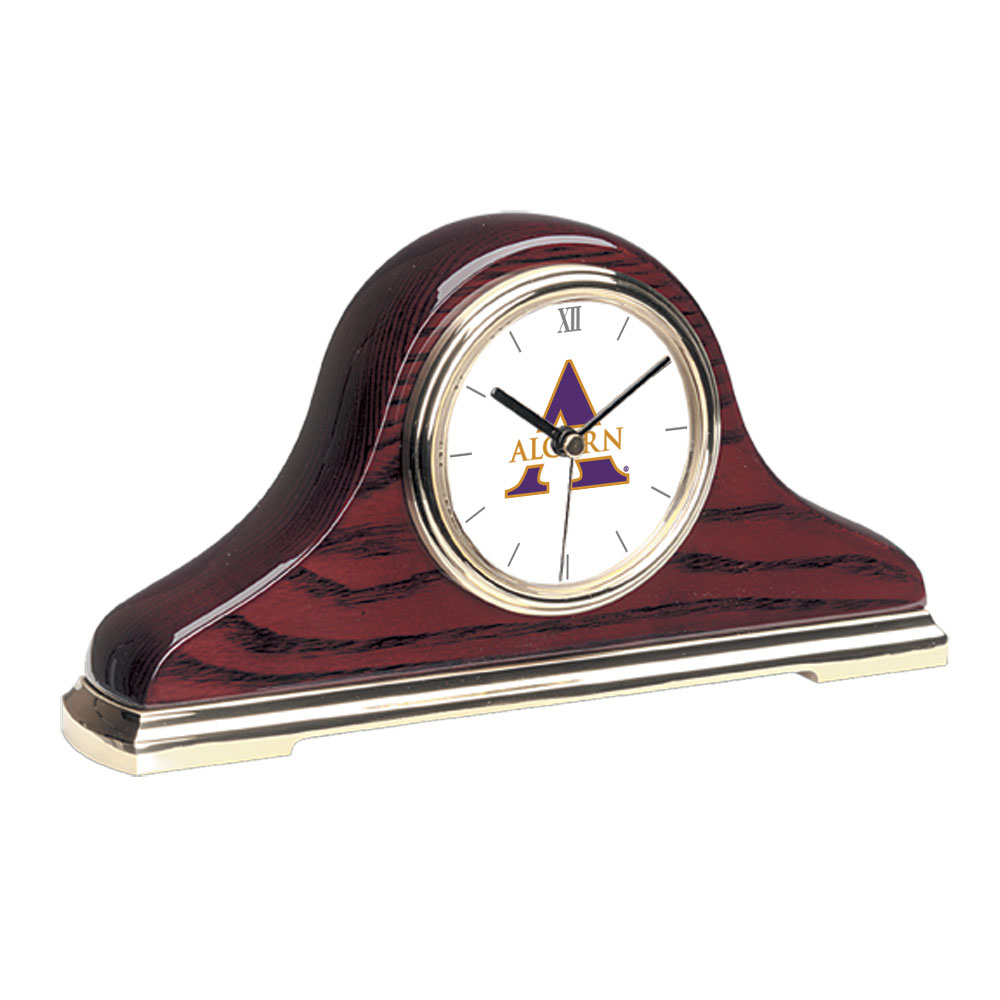 Gold Alcorn State Braves Mantel Clock