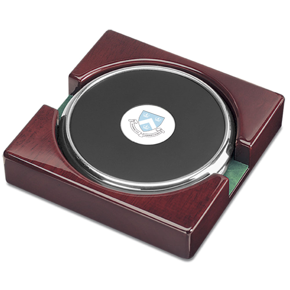 Silver Columbia University Two-Piece Coaster Set