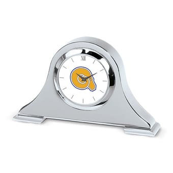 Silver Albany State Golden Rams Napoleon Desk Clock
