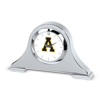 Silver Appalachian State Mountaineers Napoleon Desk Clock