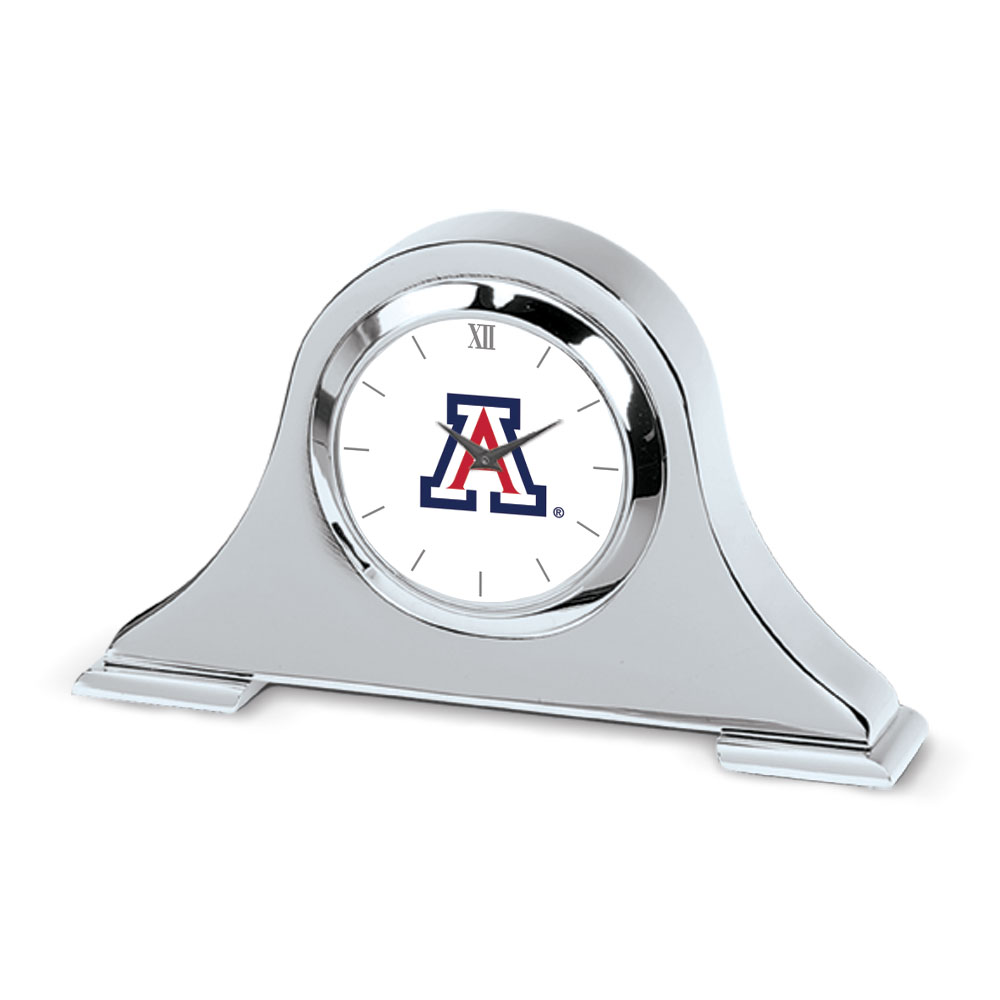 Silver Arizona Wildcats Napoleon Desk Clock