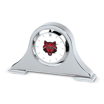 Silver Arkansas State Red Wolves Napoleon Desk Clock