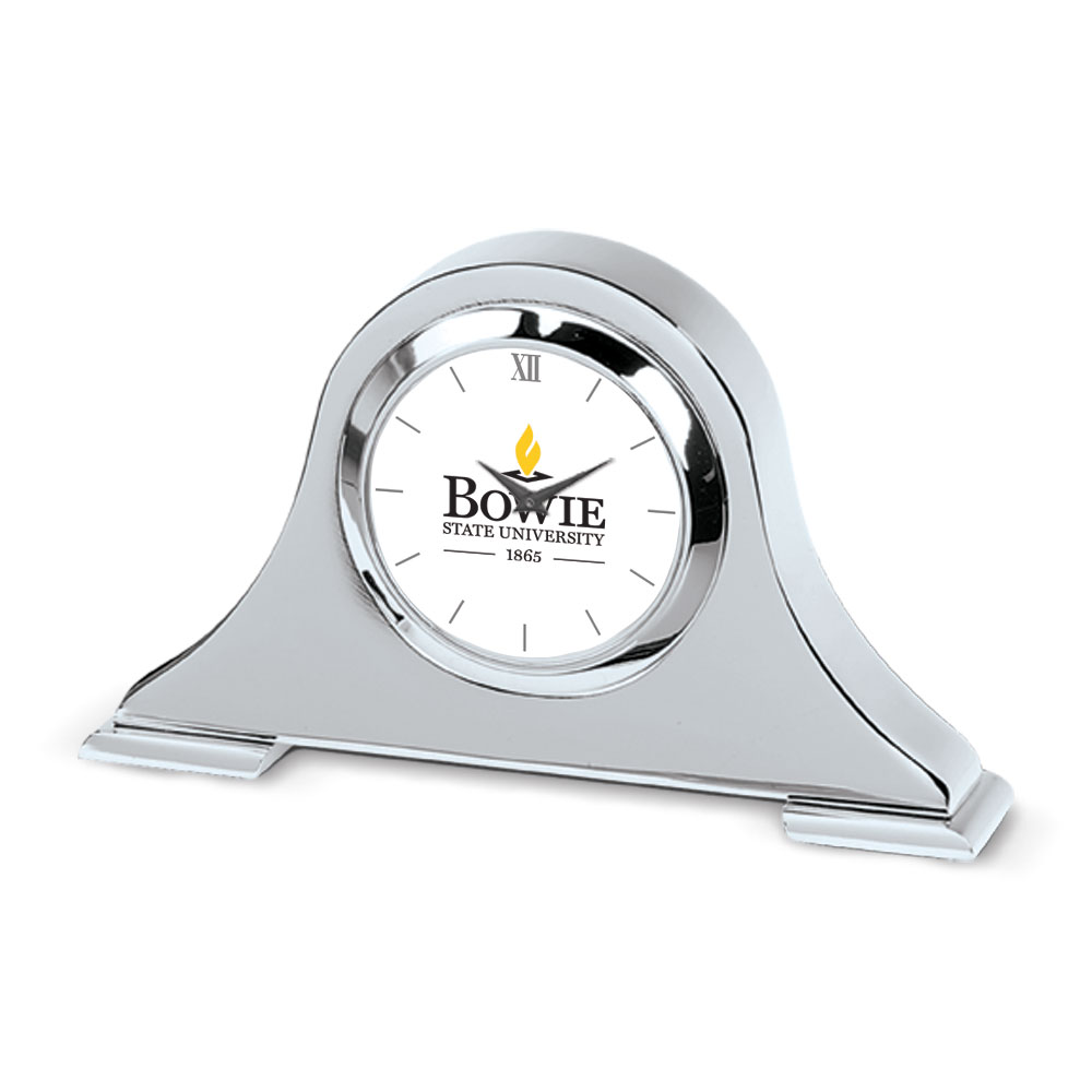 Silver Bowie State Bulldogs Napoleon Desk Clock