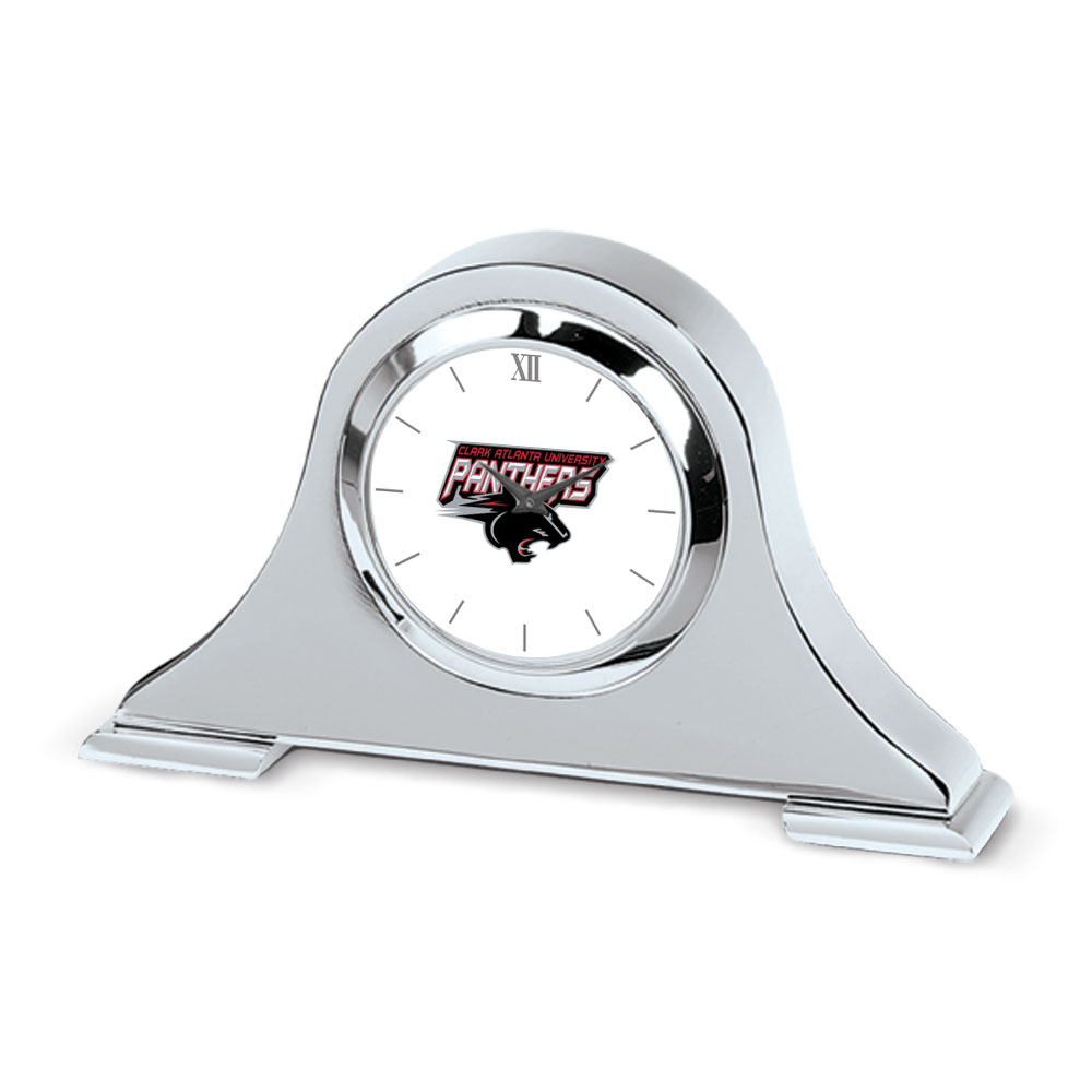 Silver Clark Atlanta University Panthers Napoleon Desk Clock