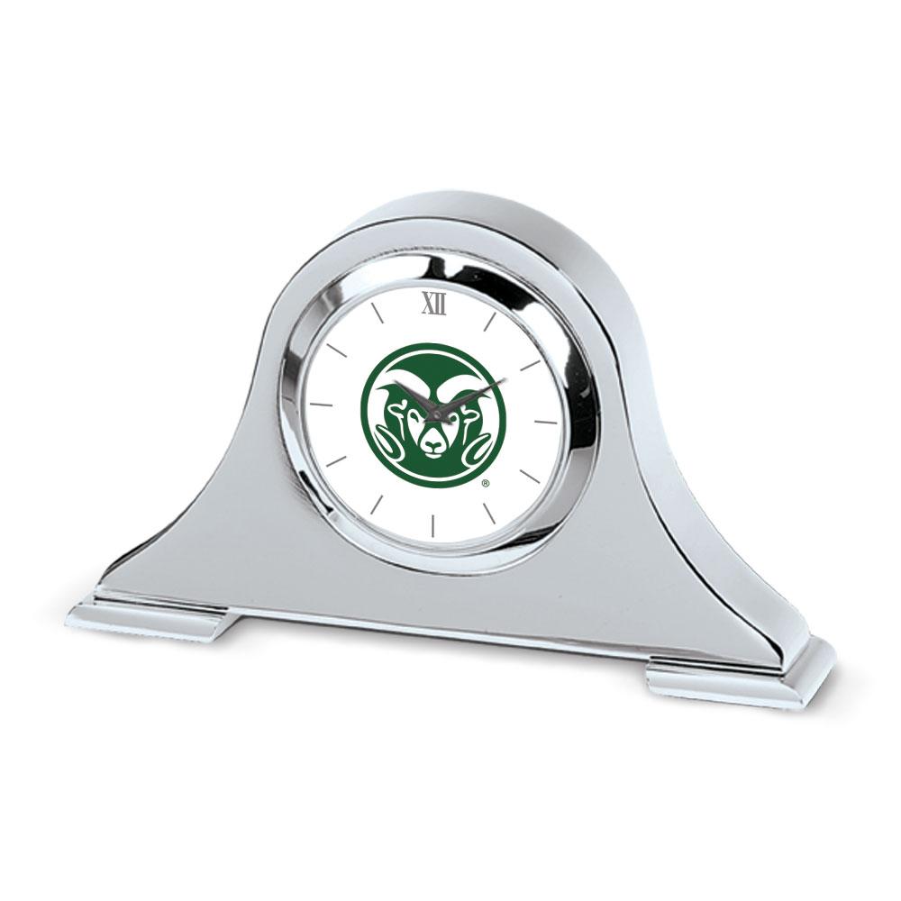 Silver Colorado State Rams Napoleon Desk Clock