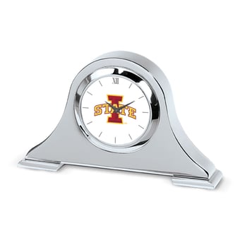Silver Iowa State Cyclones Napoleon Desk Clock
