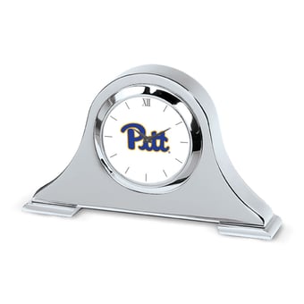 Silver Pitt Panthers Napoleon Desk Clock