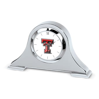 Silver Texas Tech Red Raiders Napoleon Desk Clock