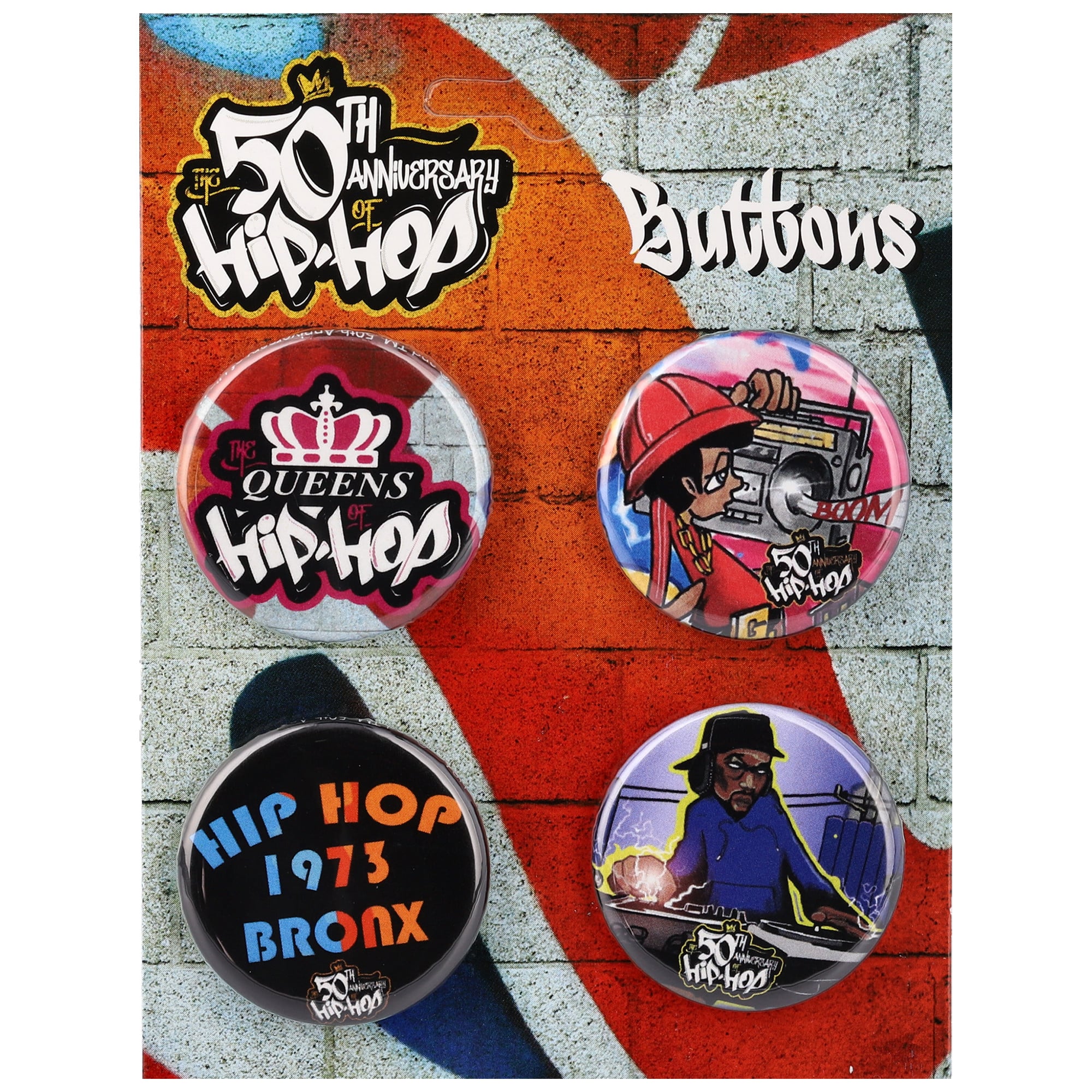 50th Anniversary of Hip Hop Set of Four 1.25"  Buttons