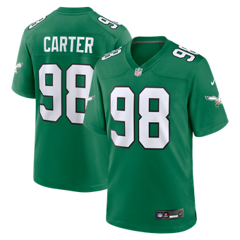 Men's Nike Jalen Carter Kelly Green Philadelphia Eagles Alternate Game Jersey