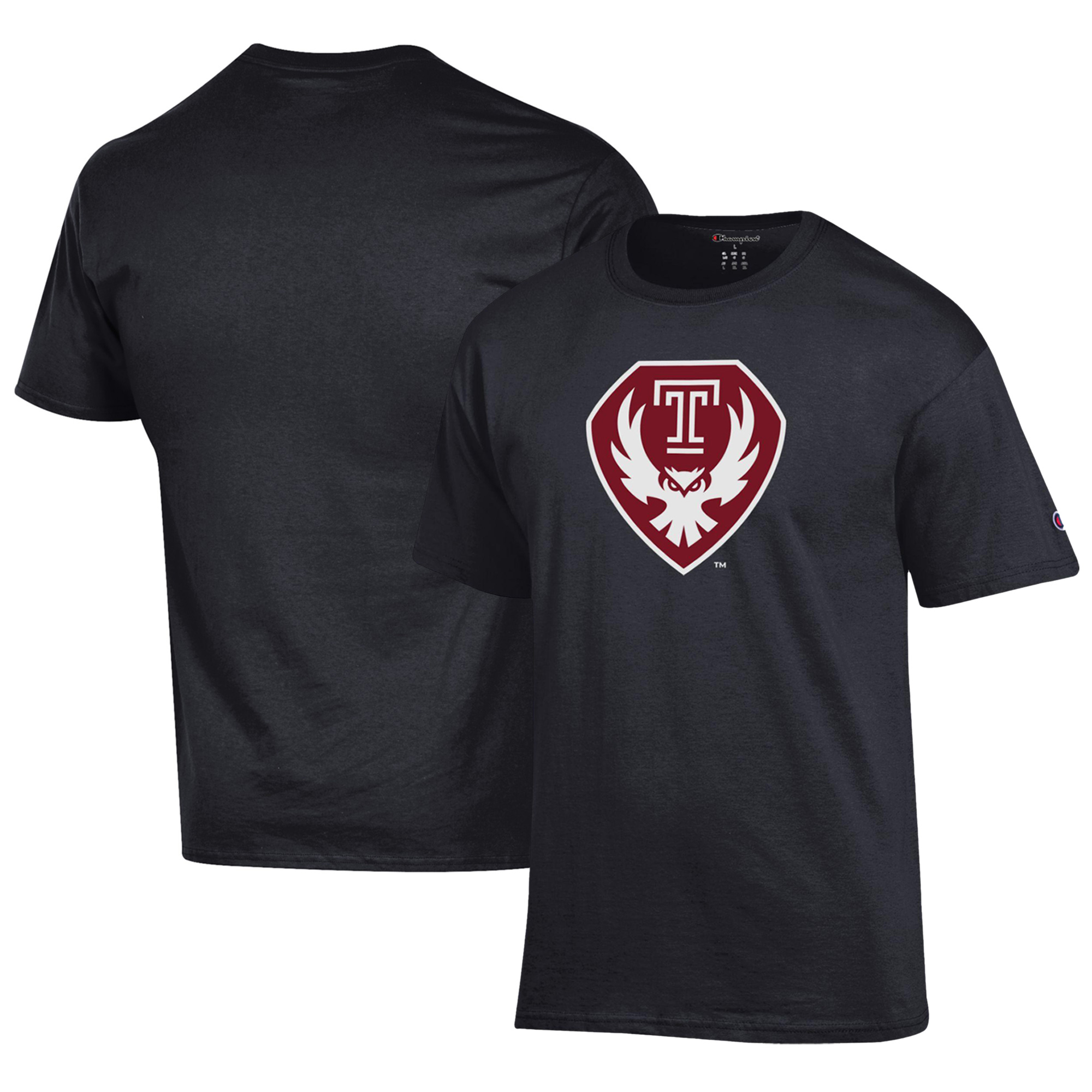 Men's Champion Black Temple Owls Jersey T-Shirt