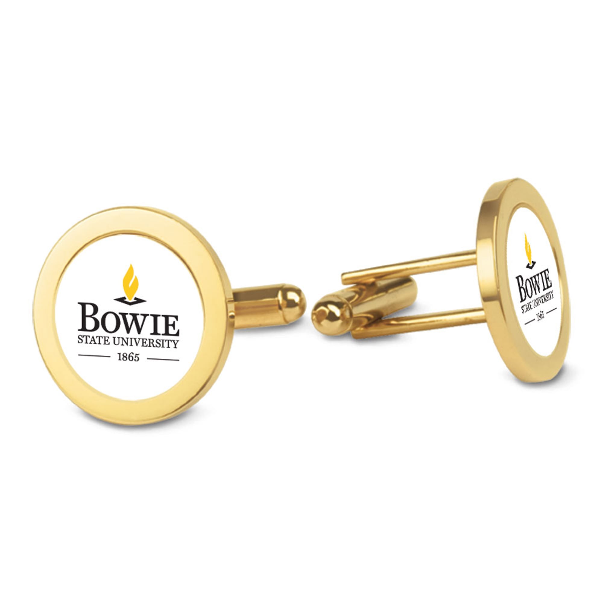 Gold Bowie State Bulldogs Cufflinks