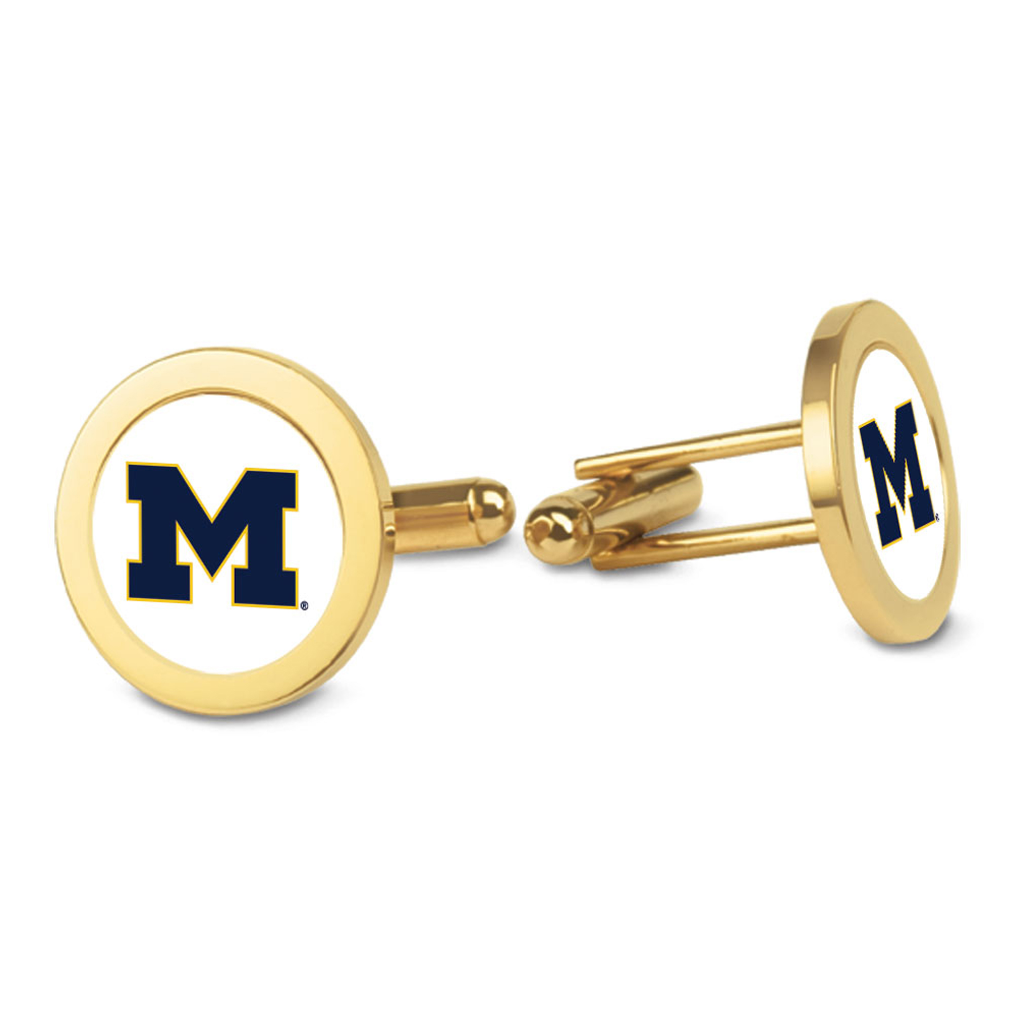 Gold Michigan Wolverines Cufflinks