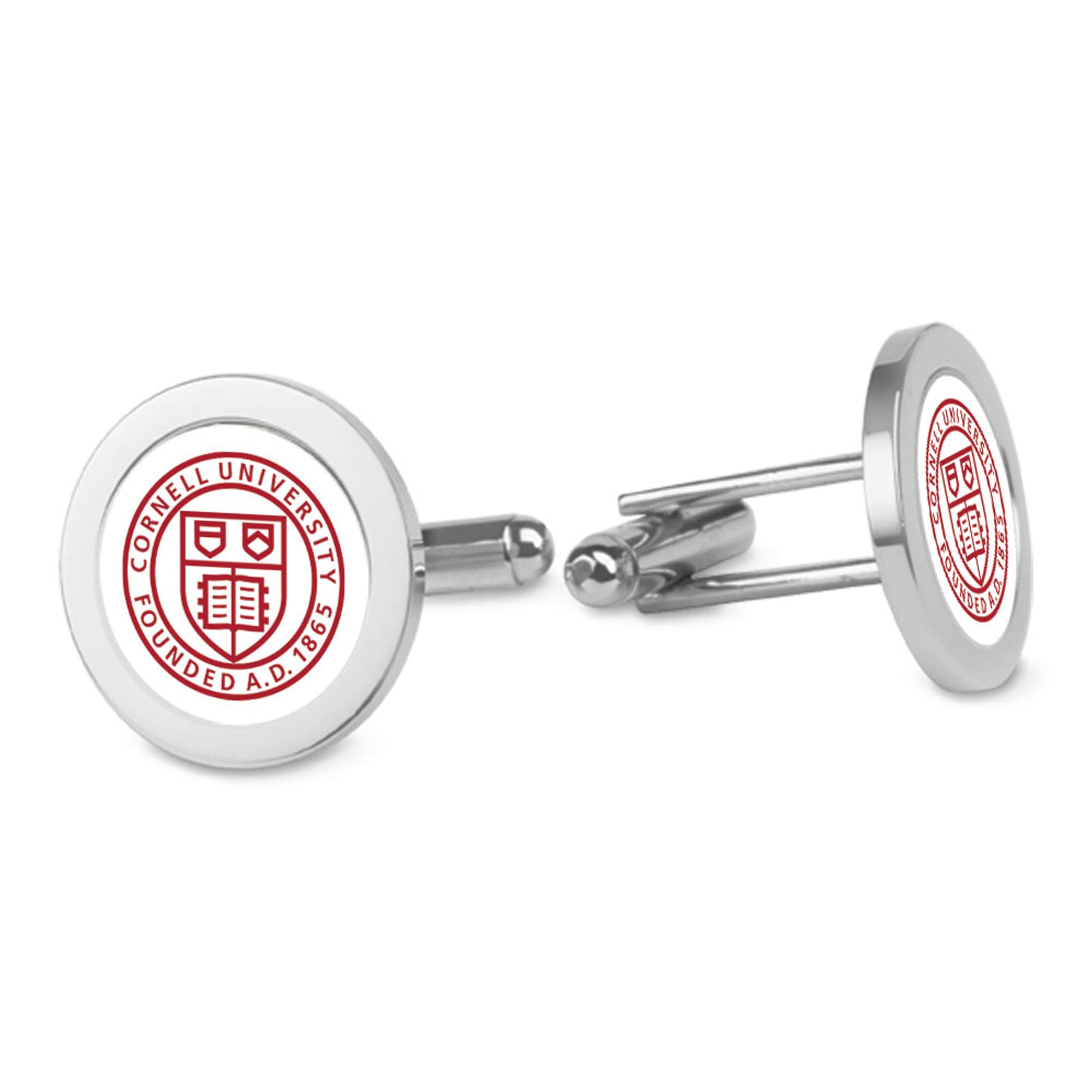 Silver Cornell Big Red Cufflinks