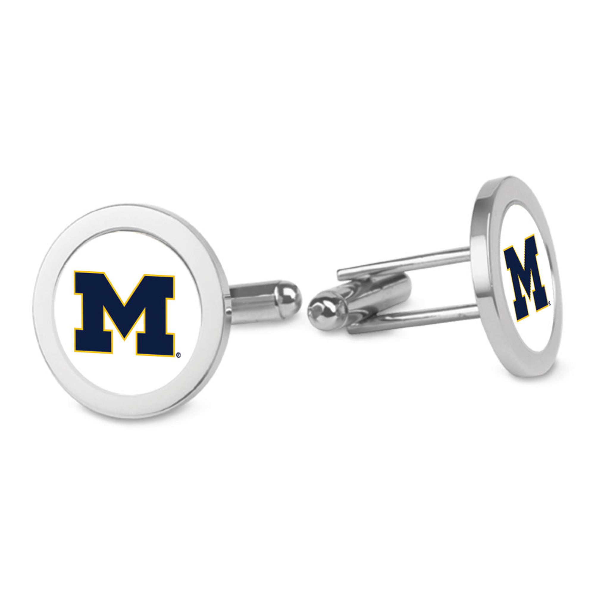 Silver Michigan Wolverines Cufflinks