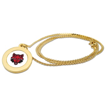 Gold Arkansas State Red Wolves Pendant Necklace