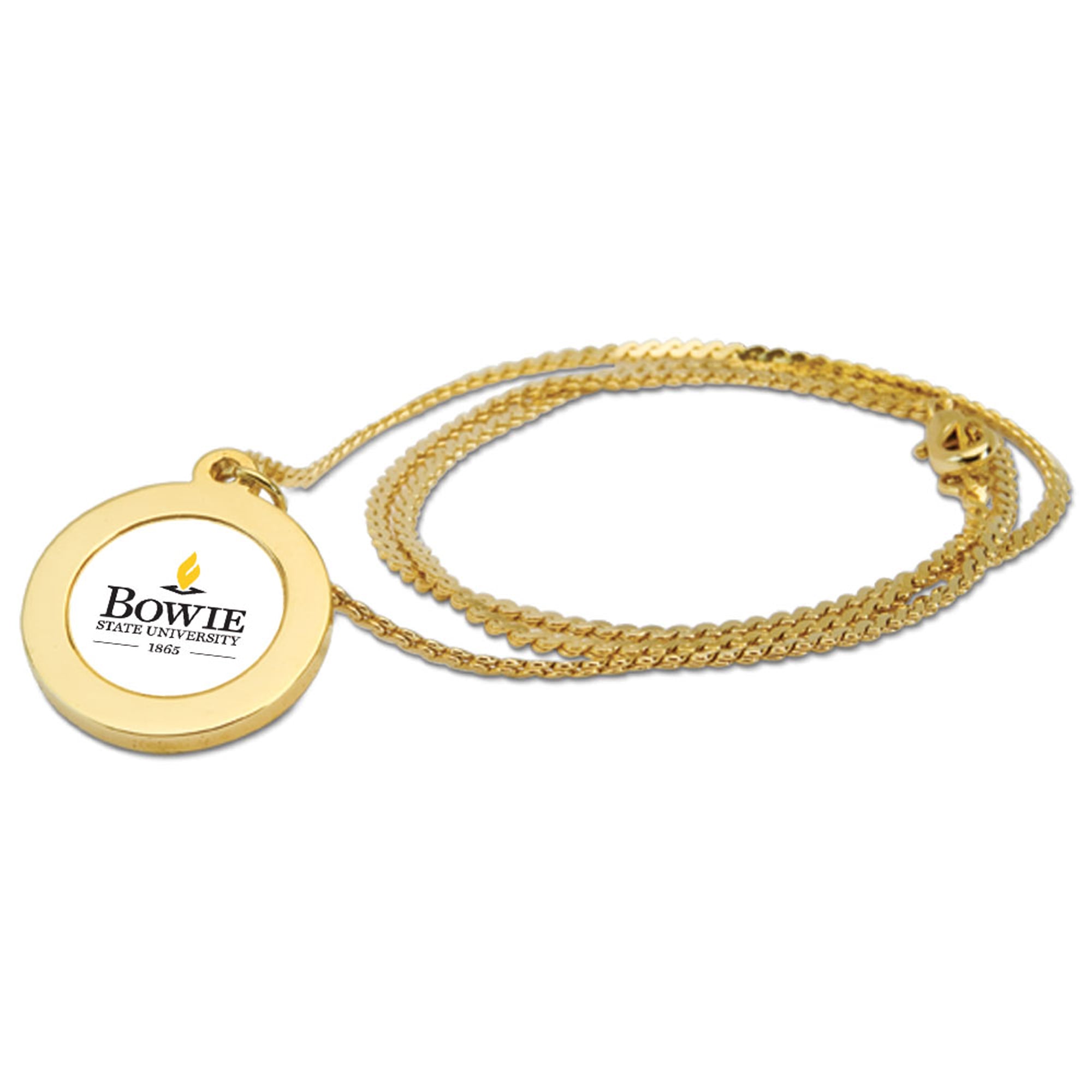 Gold Bowie State Bulldogs Pendant Necklace