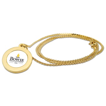 Gold Bowie State Bulldogs Pendant Necklace