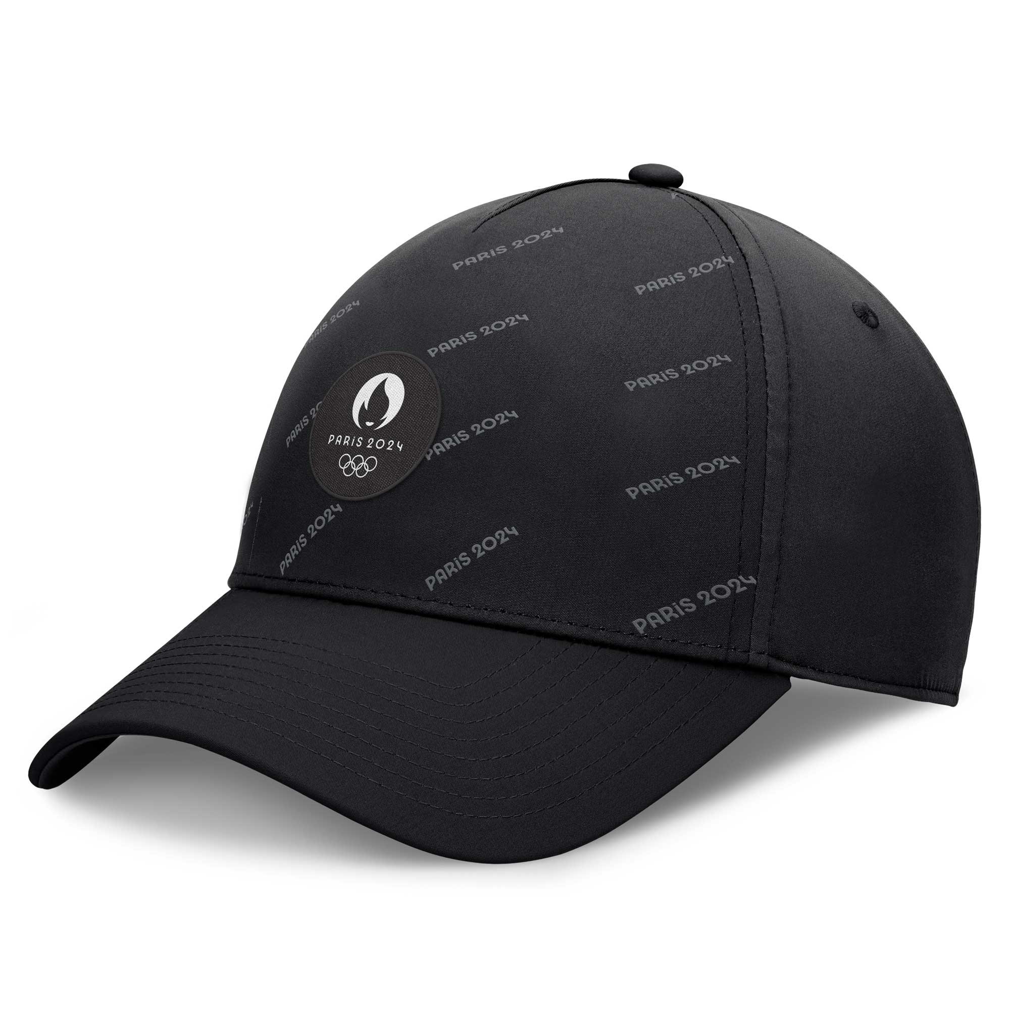 Cappellino elasticizzato a 5 pannelli delle Olimpiadi di Parigi 2024 - nero