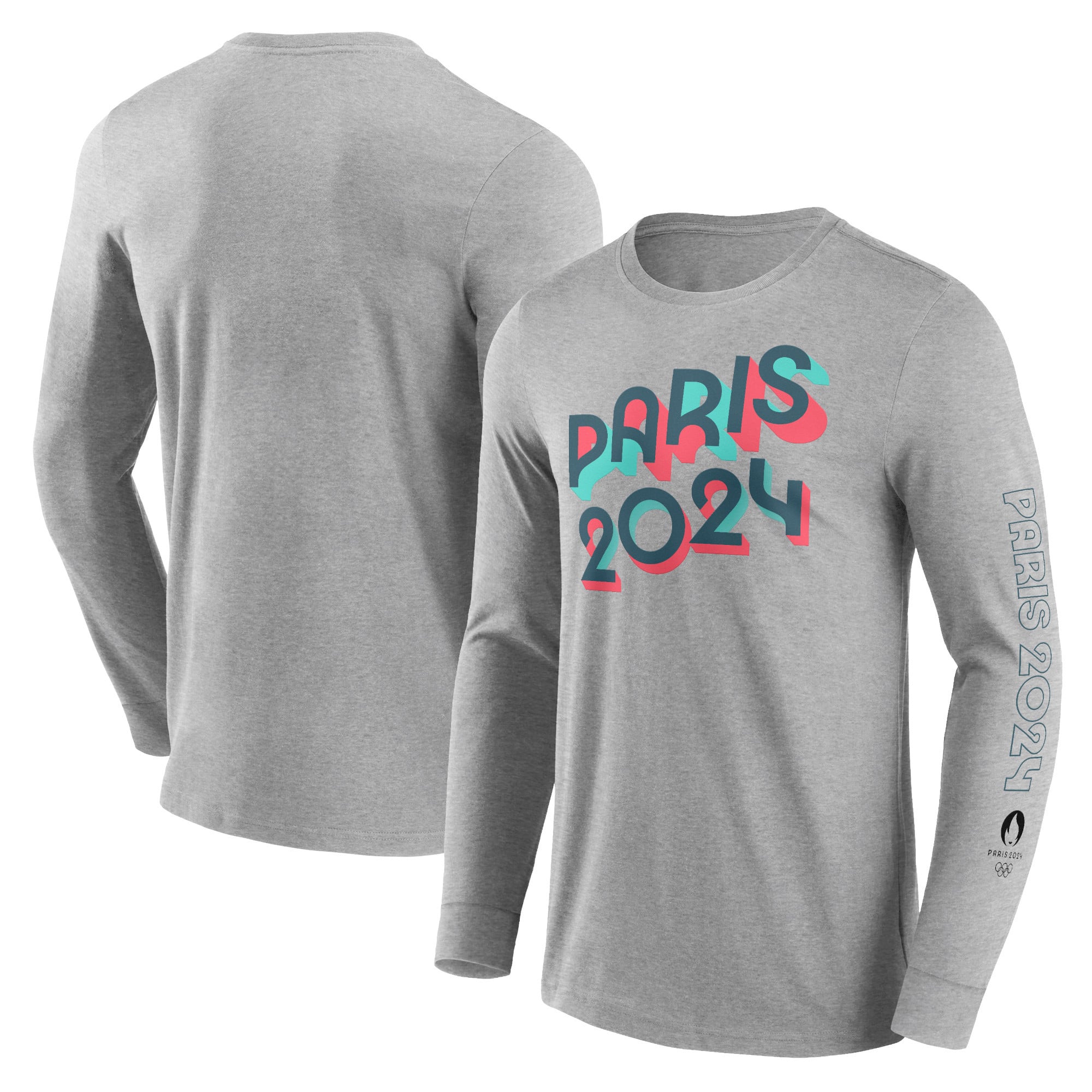T-shirt a maniche lunghe con stampa grafica delle Olimpiadi di Parigi 2024 - grigia