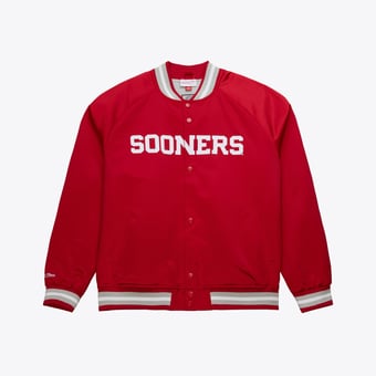 Oklahoma Sooners Crimson Logo Full-Zip Satin Jacket