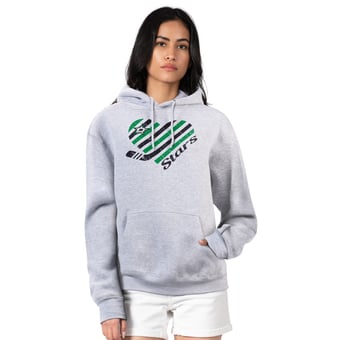 Women's G-III 4Her by Carl Banks  Heather Gray Dallas Stars Heart Pullover Hoodie