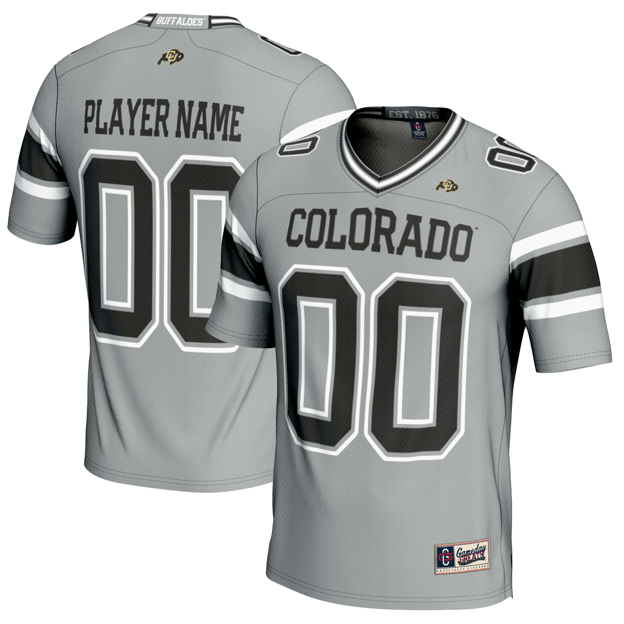 Men’s GameDay Greats Gray Colorado Buffaloes NIL Pick-A-Player Football Jersey Men’s GameDay Greats Gray Colorado Buffaloes NIL Pick-A-Player Football Jersey